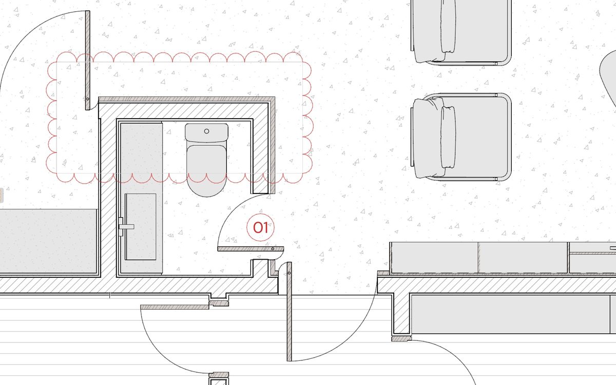 Planta com marcação de revisões no Archicad