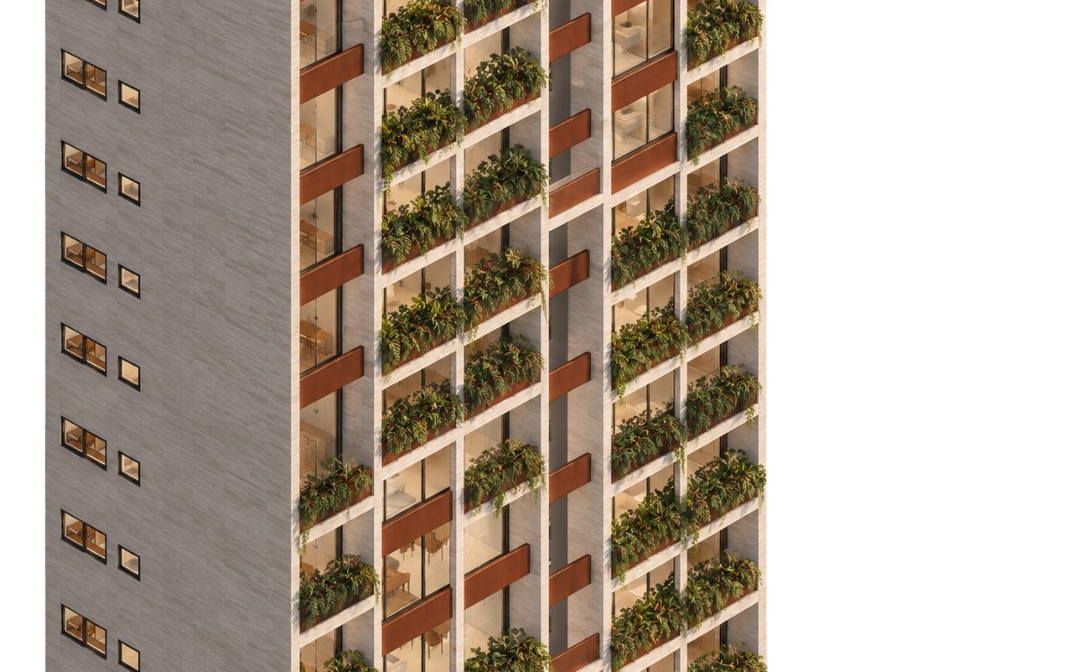 Módulos associados em uma fachada no Archicad